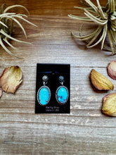Golden Hill Turquoise Dangle Earrings – Sterling Silver, Post Style, USA Made