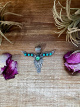 Longhorn Pendant with Gold Accent – Sterling Silver – Native Made by Leroy James