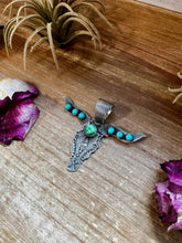 Longhorn Pendant with Gold Accent – Sterling Silver – Native Made by Leroy James