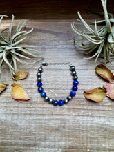 Lapis & Sterling Silver Bracelet – 6.5 Inch + Extender – 8 mm Round Beads