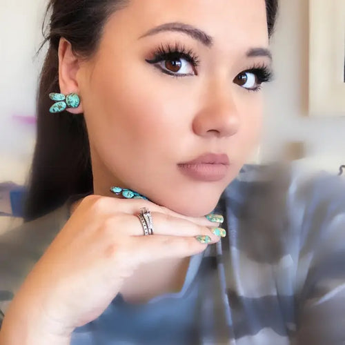 Whitley Stud Earrings- Turquoise Stones