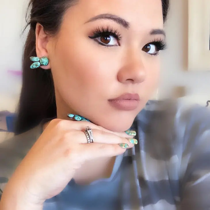 Whitley Stud Earrings- Turquoise Stones