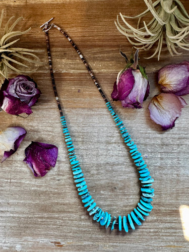Shell & Turquoise Graduated Necklace – 23