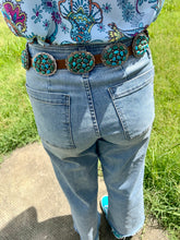 Turquoise Concho Belt – Sterling Silver – Native Made DM – One of a Kind