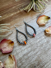 Teardrop Earrings – Sterling Silver with Spiny Oyster Center