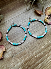 Turquoise Variscite & Pink Conch Hoop Earrings –  Exclusive Bijoux FAB Design