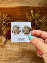 Square Cross Stud Earrings with Longhorn Skull – Sterling Silver