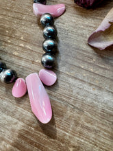 NFR Collection Necklace – 8mm & 14mm Sterling Silver Pearls with Pink Conch Shell – 23"