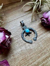 Naja Pendant with Golden Hill Turquoise – Sterling Silver – Native Made by KB – Fits 8mm
