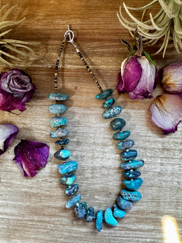 Turquoise Nugget & Shell Necklace – 18.5
