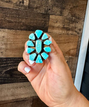 Big ring- size 7.5- Sonoran turquoise ring and sterling silver
