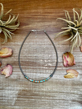 Sterling Silver Pearl Choker with Turquoise & Spiny Oyster Heishi