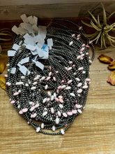15 Inch Pink Conch Saucer Necklace and Sterling Silver Beads