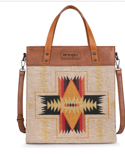 Wrangler Art Print Canvas Tote/Crossbody