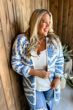 Denim and White Aztec Cloud Cardigan