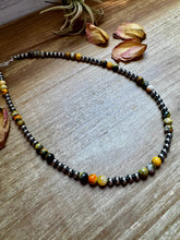 18-Inch Sterling Silver Pearl & Bumblebee Jasper Necklace