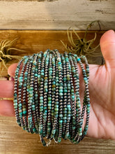 African Turquoise & Sterling Silver Pearl Choker – 3mm