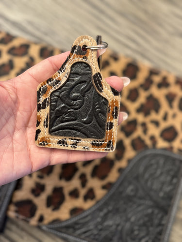 Handmade Ear tag Keychain