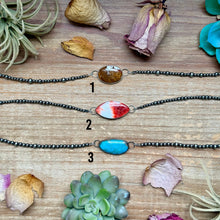 Sterling Silver Stone Choker – 13” + Extender – In-House Silversmithing – Wild Horse, Spiny Oyster or Turquoise – One of a Kind