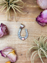 Sterling Silver Horseshoe Pendant with Pink Conch