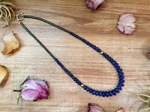 Lapis Rondelle & Hematite Necklace – 21