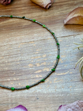 Green Turquoise Glass Seed Bead Necklace – 14 Inch