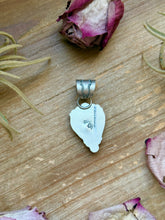 Sterling Silver Ribbon Royston Turquoise Heart Pendant – Fits Up to 10mm Beads – Artist Shay Pfeiffer