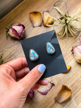 Sterling Silver Golden Hill Turquoise Stud Earrings – Handmade by Artist Jason Ogg