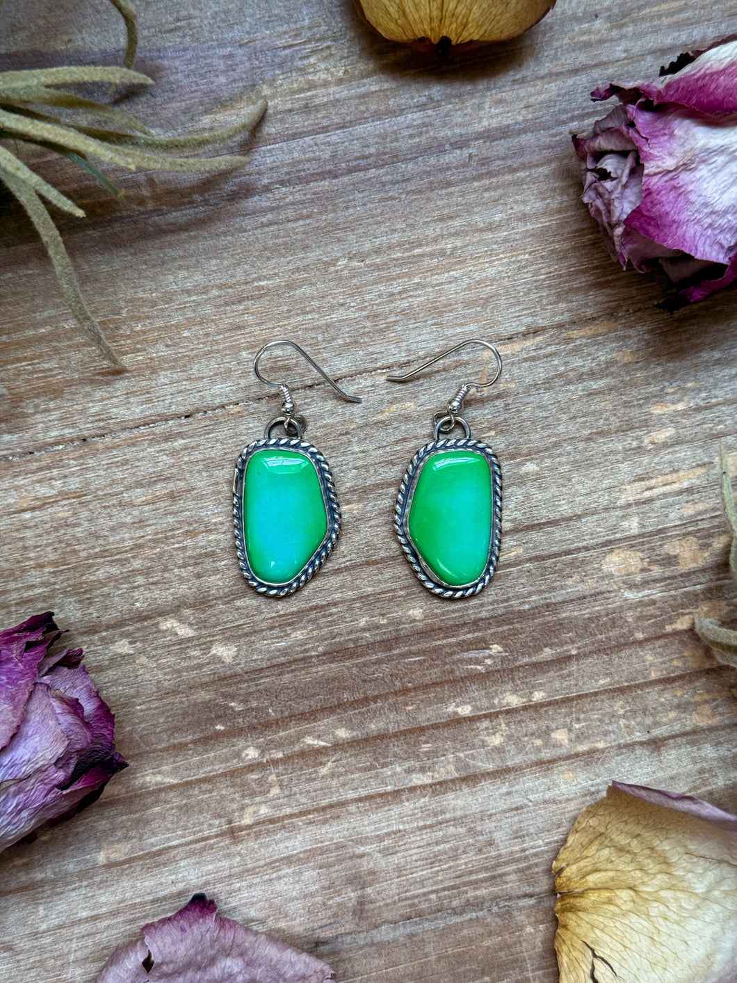 Sterling Silver Sonoran Turquoise Dangle Earrings – Handmade by Artist Jason Ogg