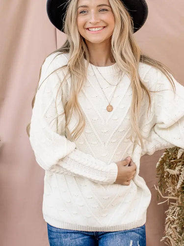 Shoulder Balloon Puff Sleeve Sweater Top