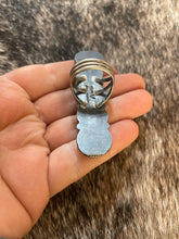 NAVAJO JACQULINE SILVER TURQUOISE & STERLING SILVER 5 STONE RING SIZE 8.5 SIGNED